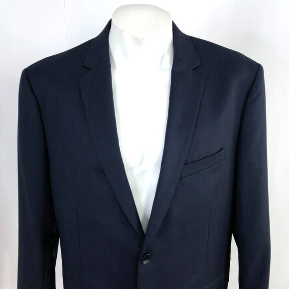 Theory 44 R Men's 100% Wool Button Blazer Sport Coat Jacket Navy Blue MINT - Picture 1 of 14